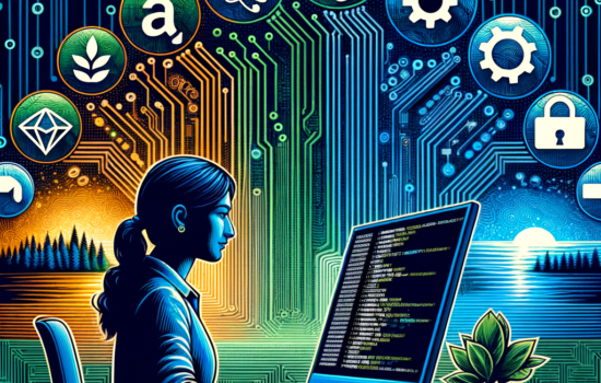 The featured image for this blog post could include prominent logos of Amazon, Meta, Google, and other tech giants, symbolizing their demand for automation testing. The background could have circuit patterns or binary code to represent cutting-edge technology. In the foreground, there could be an illustration of a software engineer working on a computer screen displaying lines of code being tested automatically. The overall color scheme could be a combination of tech-inspired blues, greens, and metallic tones to convey a sense of innovation and sophistication.