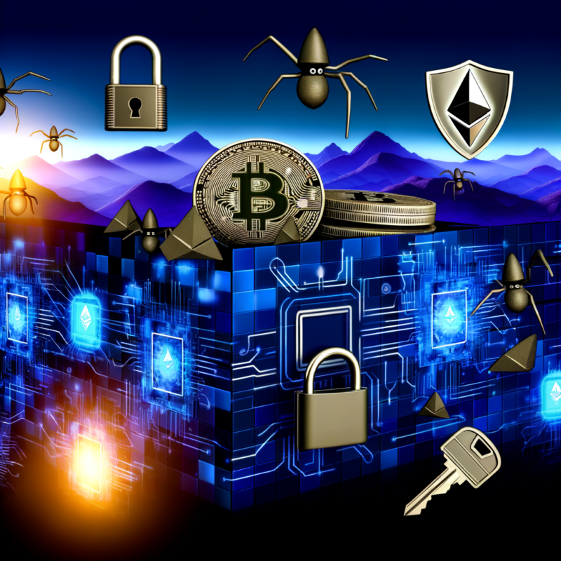 The featured image for this topic could depict a digital landscape with futuristic elements symbolizing cryptocurrencies like Bitcoin and Ethereum. The image could include visual representations of cybersecurity threats, such as hackers and malware, hovering around digital assets, emphasizing the importance of robust security measures. Elements such as padlocks, shields, and keys could be integrated into the design to convey the concept of protecting digital assets. Additionally, the image could showcase modern security technologies like hardware wallets and multi-signature wallets to illustrate effective security practices in the cryptocurrency realm. Overall, the image would aim to visually encapsulate the dynamic and high-stakes nature of cryptocurrency security in the digital age.